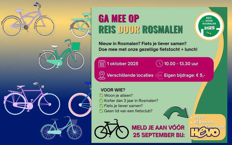 Ga mee op reis (per fiets) door Rosmalen 2025